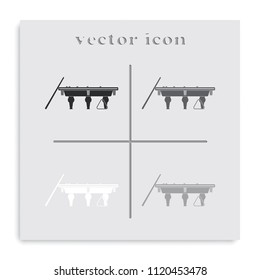 The billiard flat black and white vector icon. Game symbol.