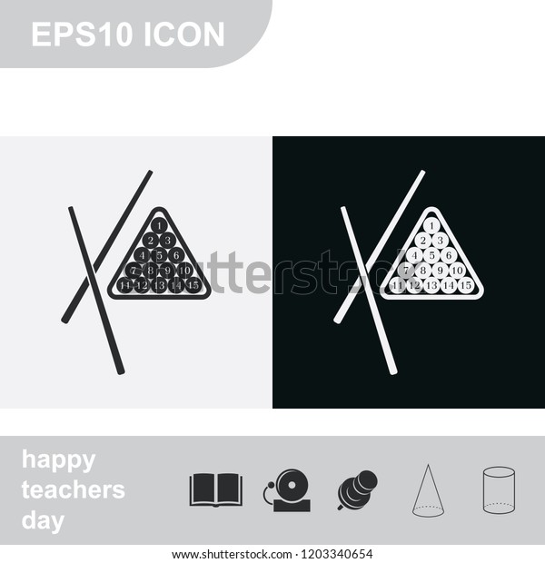 Billiard Flat Black White Vector Icon Stock Vector (Royalty Free ...