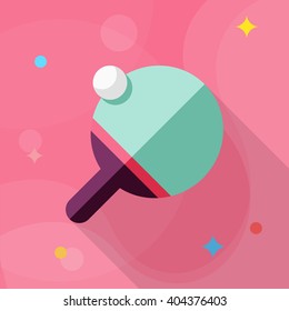 Billiard flat  icon with long shadow,eps10