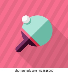 Billiard flat  icon with long shadow,eps10