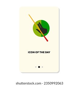 Icono de vector plano de Billiard. Señal aislada de señas y guantes de Billiard. Concepto de juego de Billiard. Elementos de símbolo de ilustración de vector para diseño web