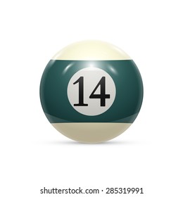 Billiard fourteen ball isolated on a white background vector illustration