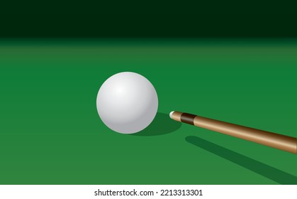 Billiard Game, ball shooting, close up. Vector illustration isolated