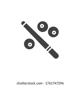 Icono de vector de juego de Billiard. signo plano relleno para concepto móvil y diseño web. Icono de glifo de canalización y bola de Billiard. Símbolo, ilustración del logotipo. Gráficos vectoriales