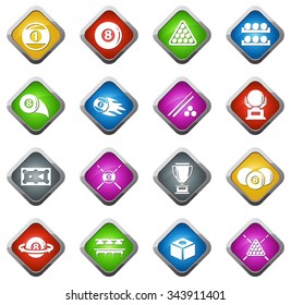 Billiard glossy web icon set