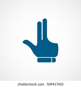 Billiard Glove For Cue  Blue Flat Icon On White Background