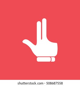 Billiard Glove For Cue Flat Icon On Red Background