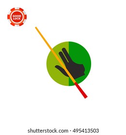 Billiard Glove and Cue Icon