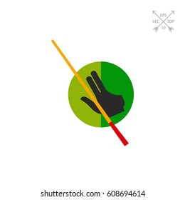 Billiard Glove and Cue Icon