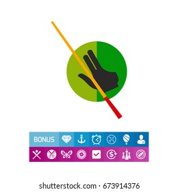 Billiard Glove and Cue Icon