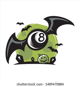 Billiard Green Moon Halloween Theme