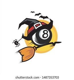 Billiard Halloween Flying Logo 05