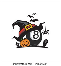 Billiard Halloween Hat Logo 03