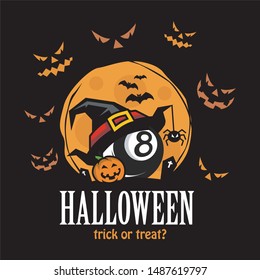 Billiard Halloween Moon Theme Logo