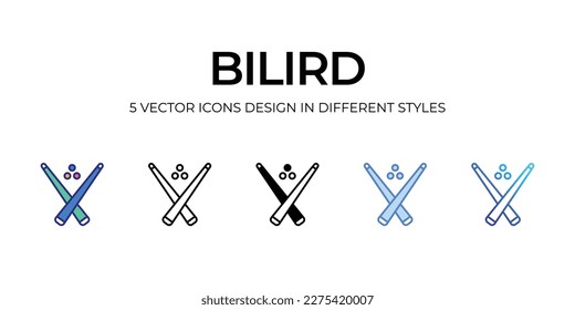 Diseño de iconos de billar en estilo Cinco con Stroke editable. Línea, Sólido, Línea plana, Color de tono Duo y Línea de degradado de color. Adecuado para diseño de páginas Web, aplicaciones móviles, UI, UX y GUI.