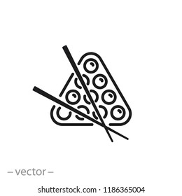 billiard icon, game linear sign isolated on white background - editable vector illustration eps10