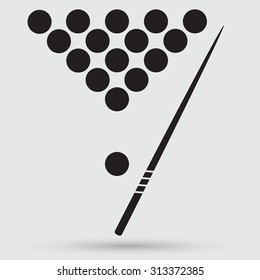The billiard icon. Game symbol