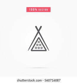 The billiard icon. Game symbol. 