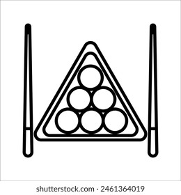 El icono del billar. Símbolo del juego. Ilustración vectorial plana
