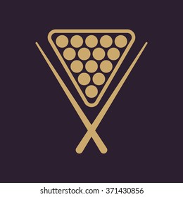 The billiard icon. Game symbol. Flat Vector illustration