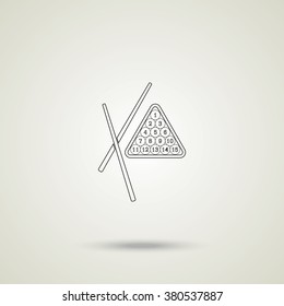 The billiard icon. Game symbol. Flat illustration