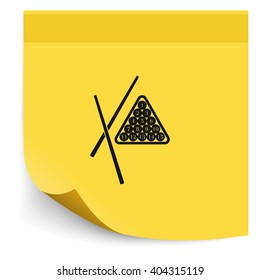 The billiard icon. Game symbol. Flat illustration