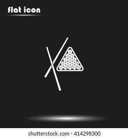 The billiard icon. Game symbol. Flat illustration