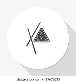 The billiard icon. Game symbol. Flat illustration