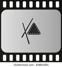The billiard icon. Game symbol. Flat illustration