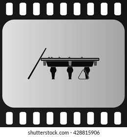 The billiard icon. Game symbol. Flat illustration