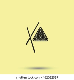 The billiard icon. Game symbol. Flat illustration