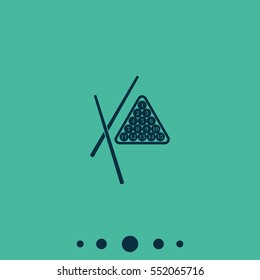 The billiard icon. Game symbol. Flat illustration