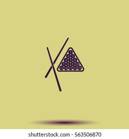 The billiard icon. Game symbol. Flat illustration