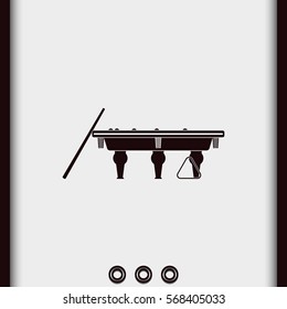The billiard icon. Game symbol. Flat illustration