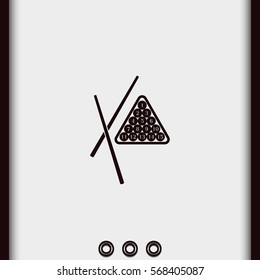 The billiard icon. Game symbol. Flat illustration