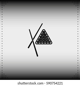 The billiard icon. Game symbol. Flat illustration