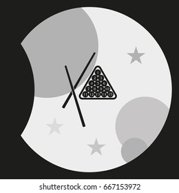 The billiard icon. Game symbol. Flat illustration