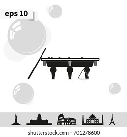 The billiard icon. Game symbol. Flat illustration