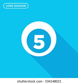 Billiard icon illustration isolated vector sign symbol in long shadow style on blue background