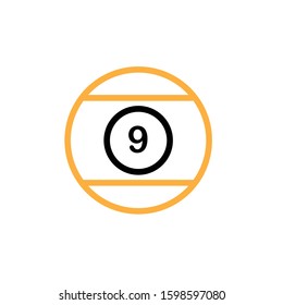 Billiard icon. Line and two colour design template