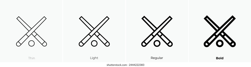 billiard icon. Thin, Light Regular And Bold style design isolated on white background