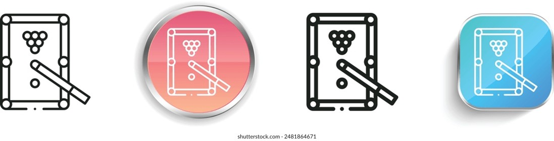 billiard icon. Thin Linear, Regular and Button Style Design Isolated On White Background