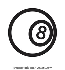 Billiard Icon vector Line for web, presentation, logo, Icon Symbol. 