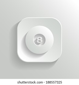 Billiard icon - vector white app button with shadow