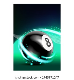 Billiard Leisure Active Sport Game Banner Vector. Recreational Billiard Ball Advertising Announcement Banner. Sporty Round Spherical Snooker Tool Pool Table Color Concept Layout Illustration