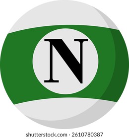 Billiard Letter Vector Element Alphabet N