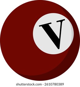 Billiard Letter Vector Element Alphabet V