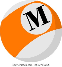 Billiard Letter Vector Element Alphabet M