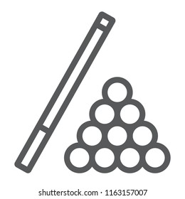Billiard line icon, game and sport, pool sign, vector graphics, a linear pattern on a white background, eps 10.