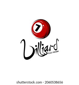 billiard logo, bar and cafe logo illustration vector